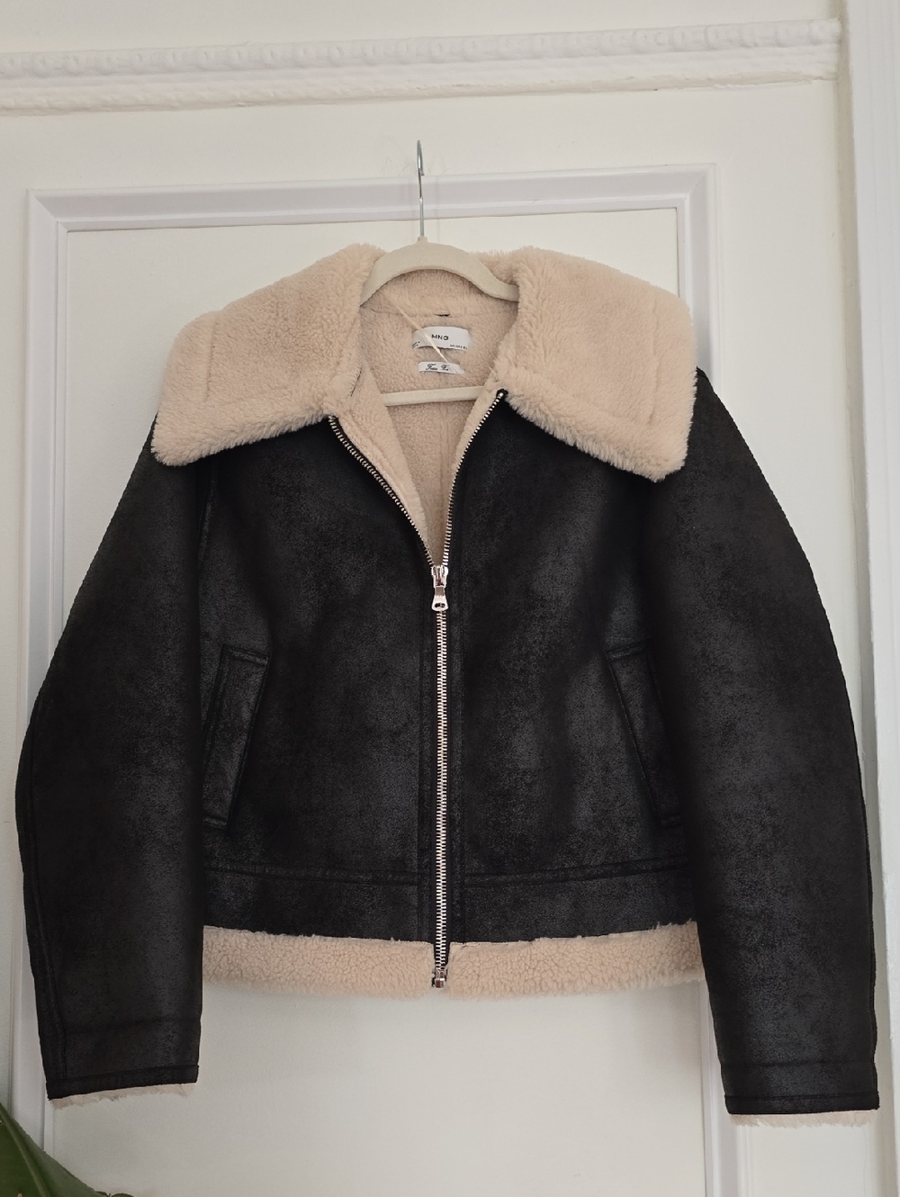 Mango Cream Faux Shearling Jacket